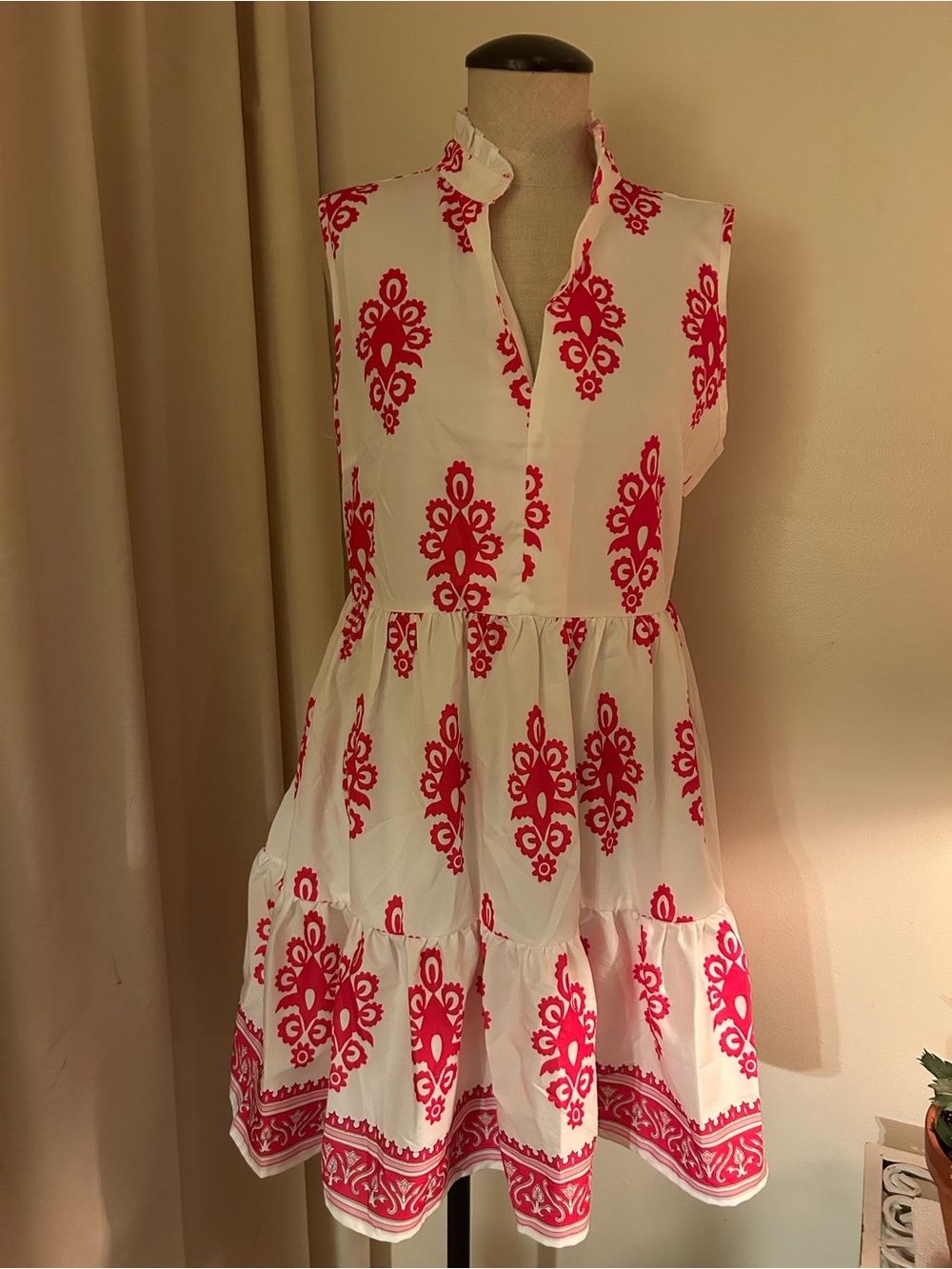 SHEIN new White & pink boho print dress. Breathable, vacation, beach. Small. - Picture 5 of 5